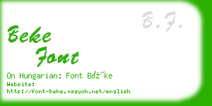 beke font business card